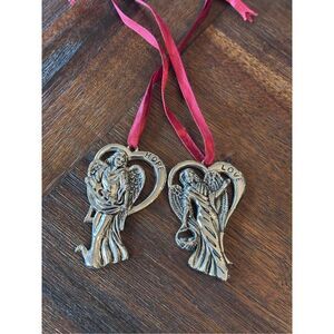Gorham Faith and Hope silver plated ornaments